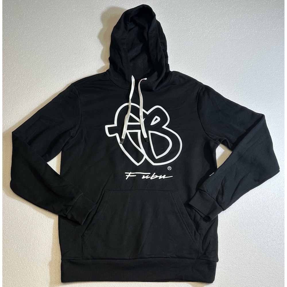 FUBU Black Hoodie Sweatshirt Graphic Logo Mens Size M